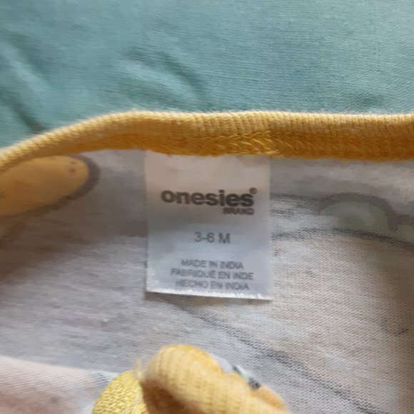 Baby Long Sleeve Bodysuits Footies Lot Of 4 Sizes 0-3-6 Months Taco/Burger - Picture 7 of 13